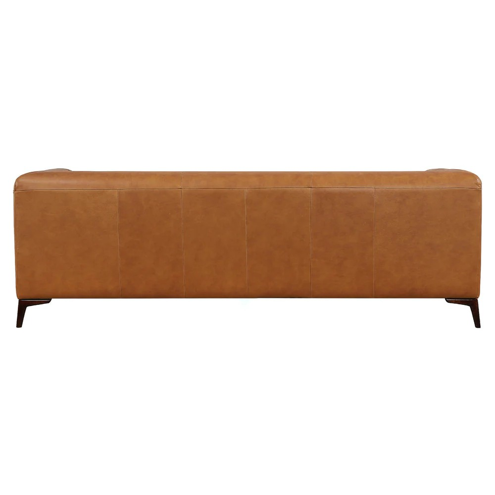 Beatnik Tan Leather Sofa Back View.