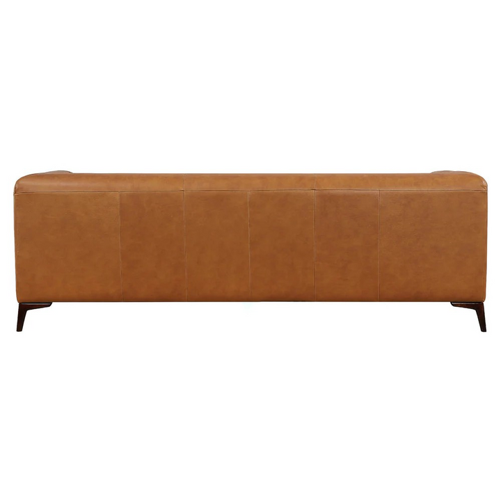 Beatnik Tan Leather Sofa Back View.