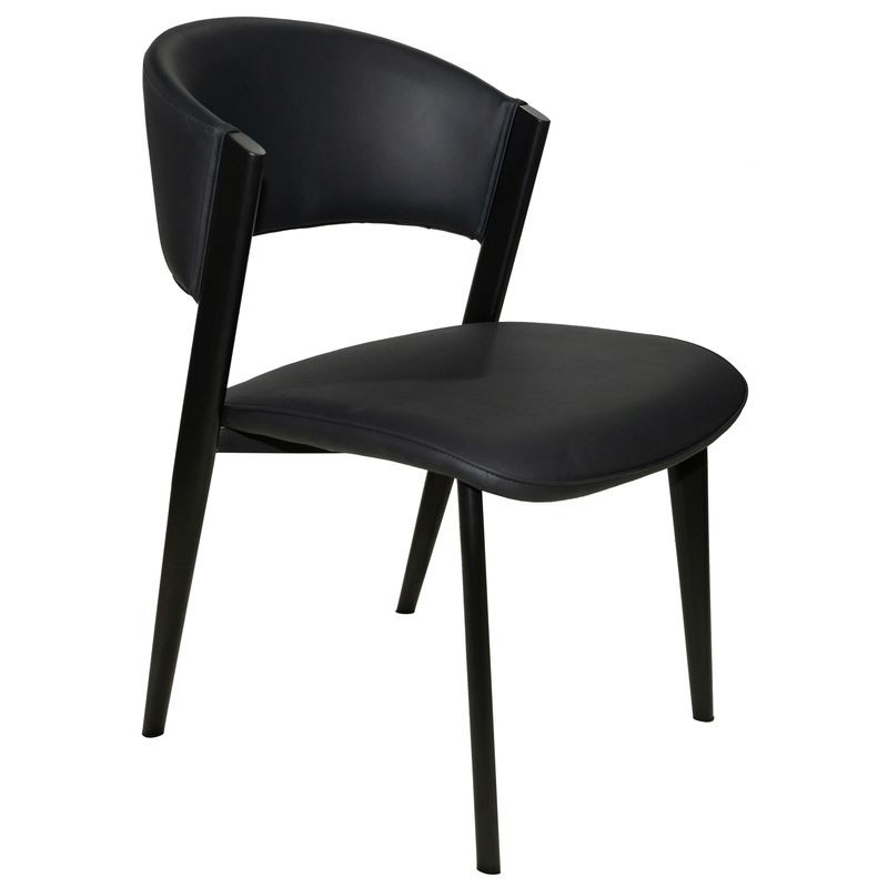 LeisureMod Aspen Collection Modern Dining Chair Black Frame in Black