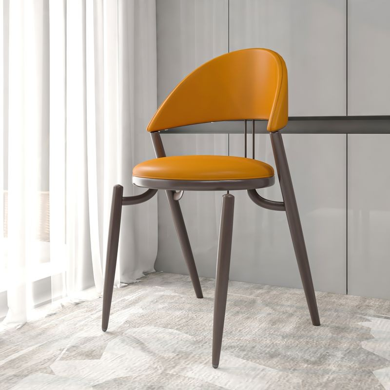 LeisureMod Venice Collection Modern Dining Chair In Light Brown with Background.