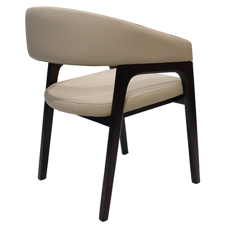 Leisuremod Cali Collection Modern Dining Chair in Beige Back View.
