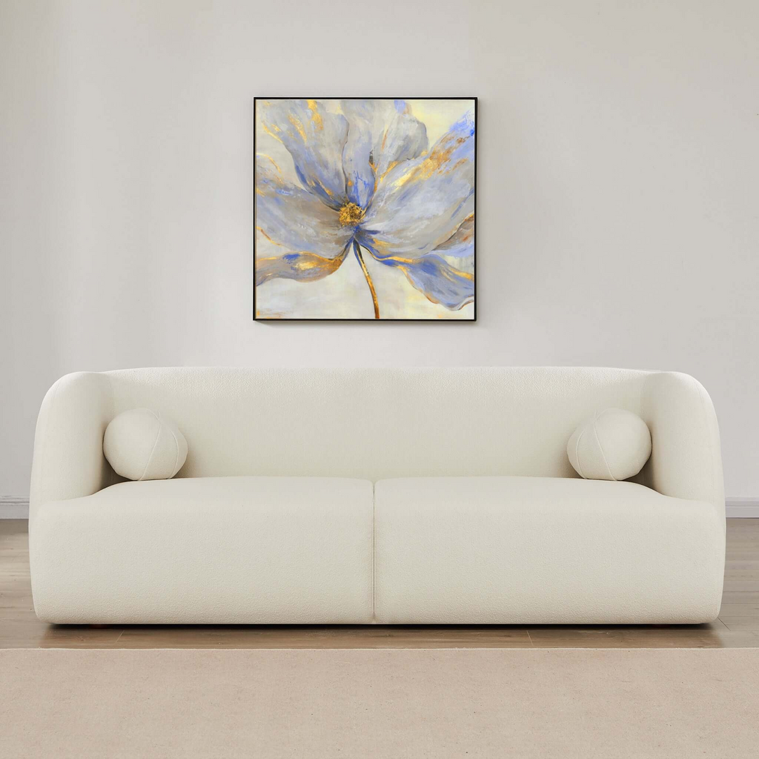 Anna French Boucle Sofa Front View.