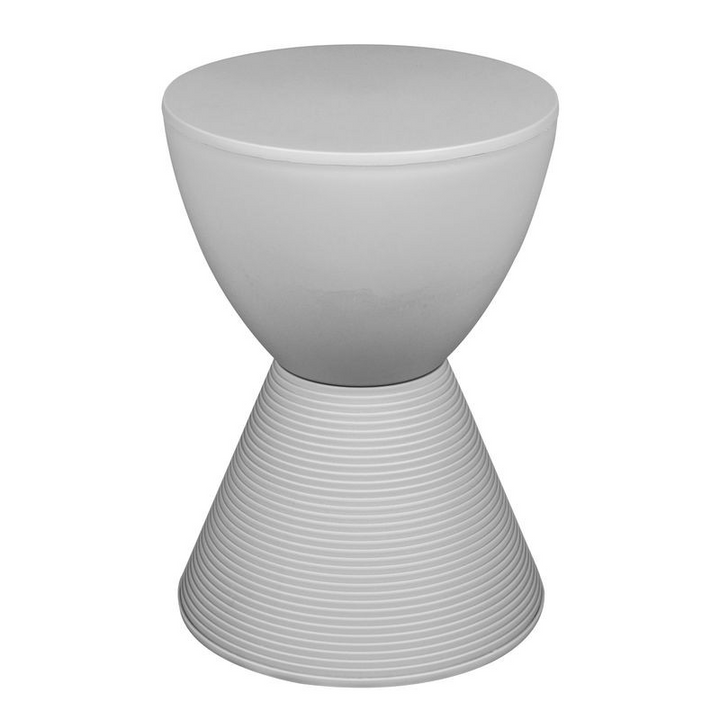 LeisureMod Modern Round Boyd Side Table Light Grey
