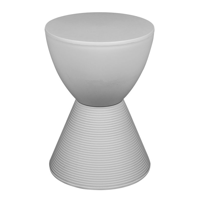 LeisureMod Modern Round Boyd Side Table Light Grey