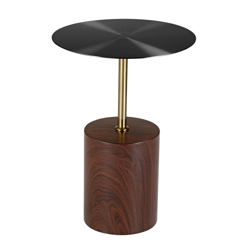 LeisureMod Malta Collection Modern End Table in Brown