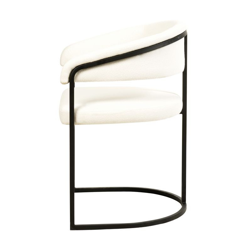 LeisureMod Aero Collection Modern Dining Chair in White Side View.