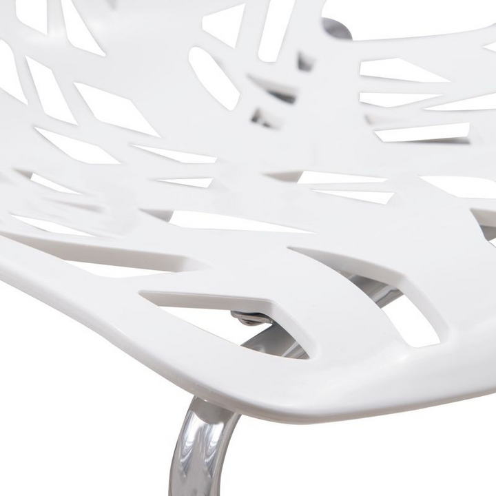 LeisureMod Modern Asbury Dining Chair w/ Chromed Legs White Zoomed.