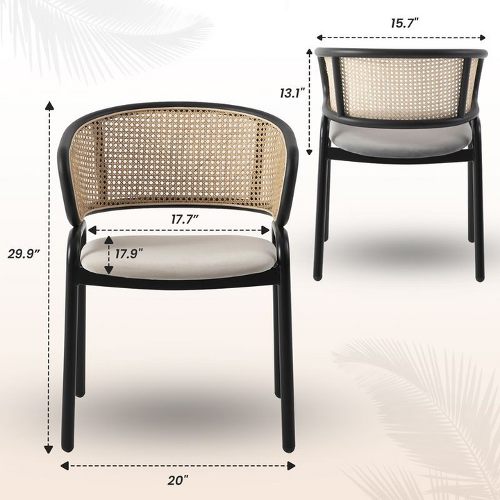 Ervilla Dining Chair Beige Leather Dimensions.
