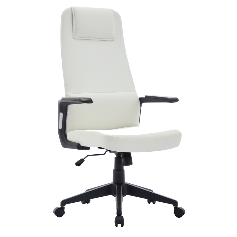 LeisureMod Nexa Collection Modern Office Chair in White