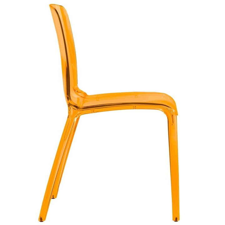 LeisureMod Murray Modern Dining Chair Orange Side View.