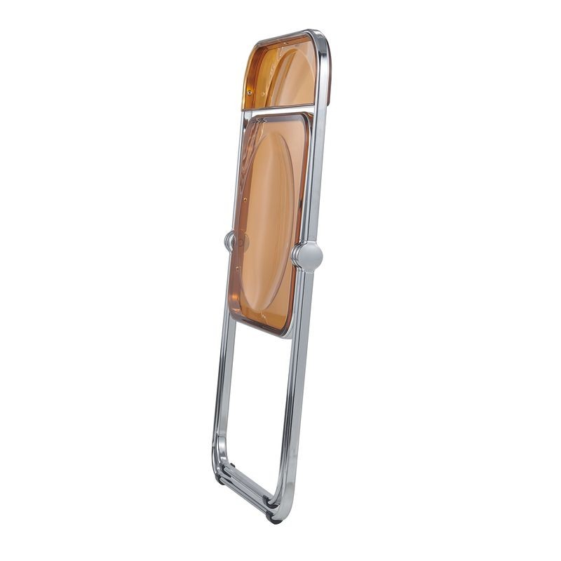 LeisureMod Lawrence Acrylic Folding Chair with Metal Frame Folded.