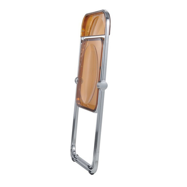 LeisureMod Lawrence Acrylic Folding Chair with Metal Frame Folded.