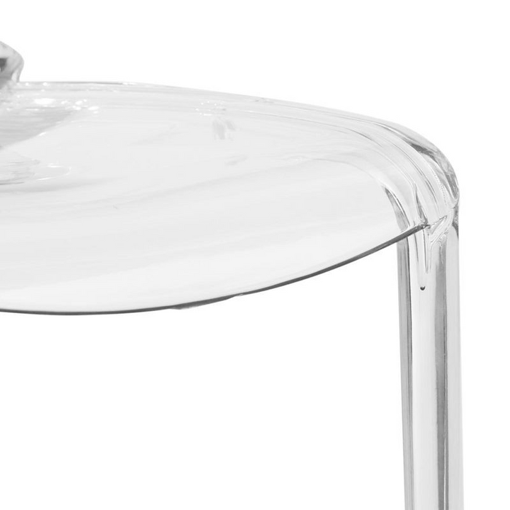 LeisureMod Murray Modern Dining Chair Clear Closeup.
