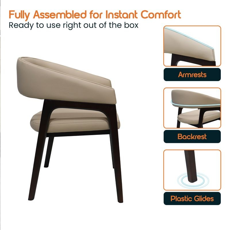 Chair with armrests and backrest labeled, ready to use out of the box.