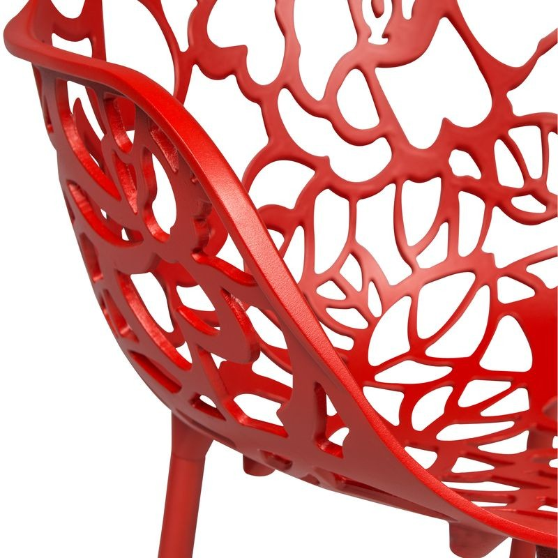 LeisureMod Modern Devon Aluminum Armchair Red Zoomed.