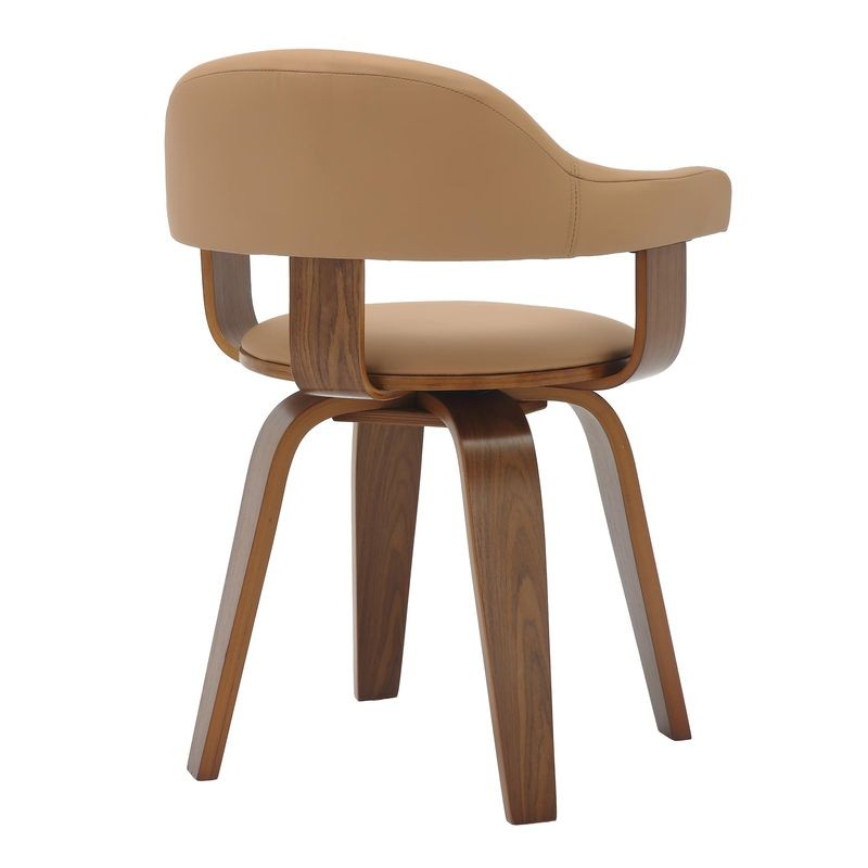 Modern Wooden Dining Chair with Walnut Color Frame in Brown in the Brivo Collection Back Photo.