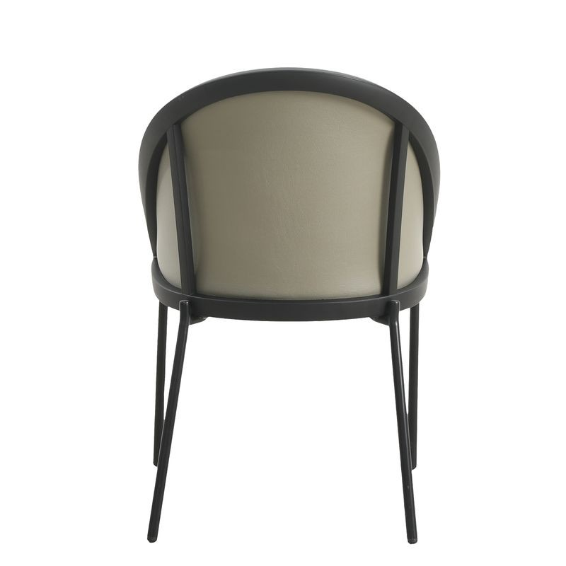 LeisureMod Urbane Collection Modern Dining Chair With Olive Green Back View.