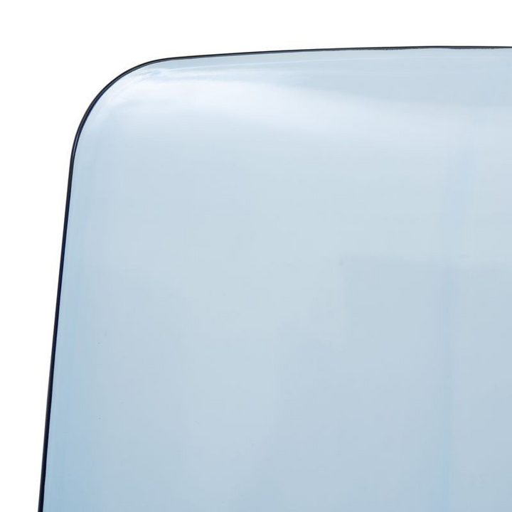 LeisureMod Murray Modern Dining Chair Transparent Blue Closeup.