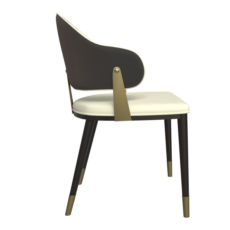 LeisureMod Aria Series Modern Dining Chair in Black Side View.