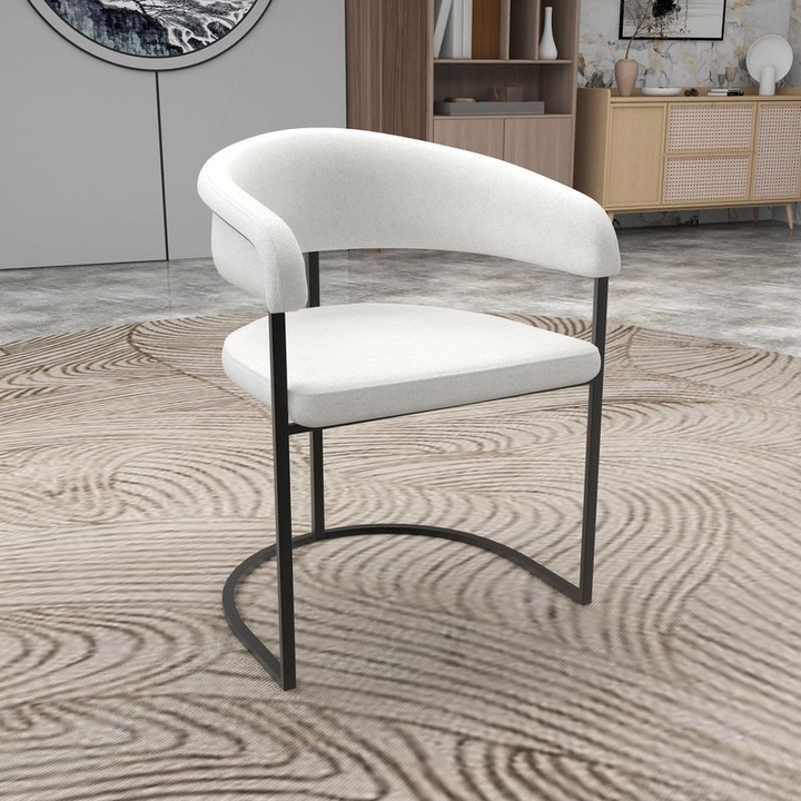 LeisureMod Aero Collection Modern Dining Chair in White
