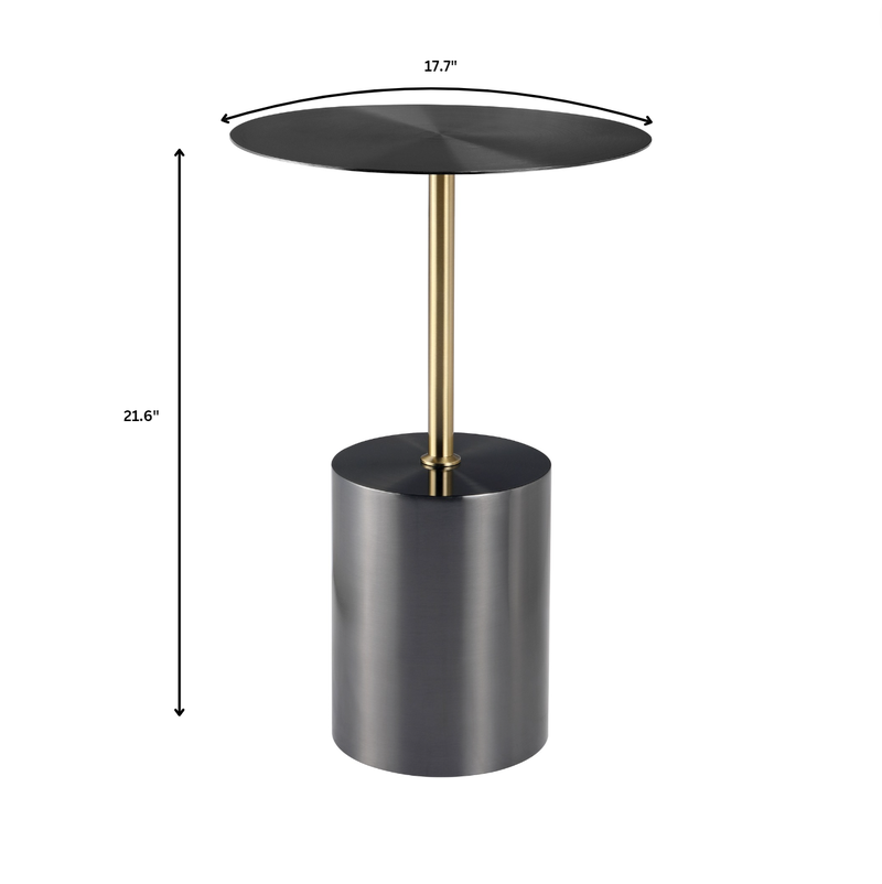 LeisureMod Malta Collection Modern End Table in Black Dimensions.