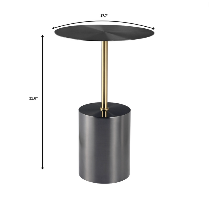 LeisureMod Malta Collection Modern End Table in Black Dimensions.