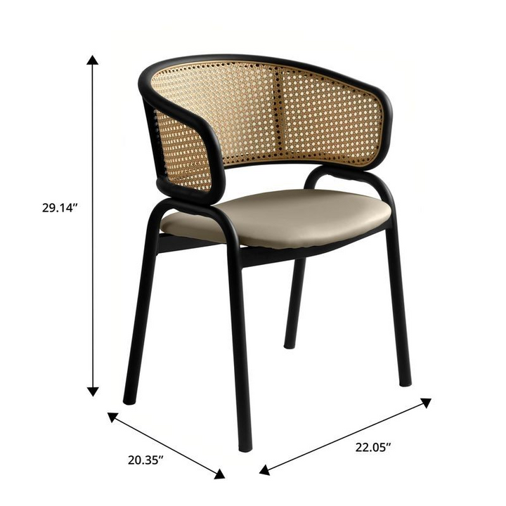 Ervilla Dining Chair Taupe Leather Dimensions.