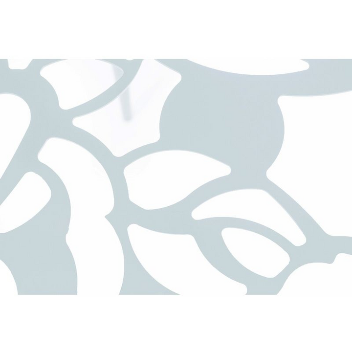 LeisureMod Devon Tree Design Glass Top Aluminum Base Indoor Outdoor Bistro Dining Table White Closeup.