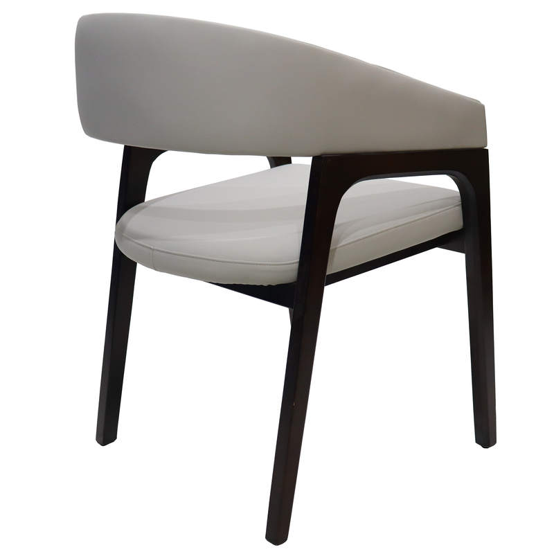 Leisuremod Cali Collection Modern Dining Chair in Light Grey Back