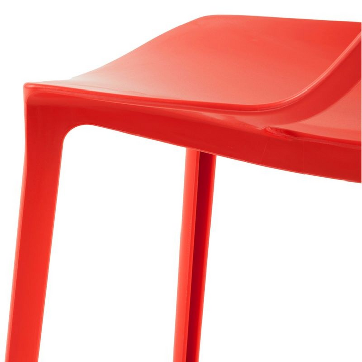 LeisureMod Modern Cornelia Dining Chair Solid Red Zoomed In.
