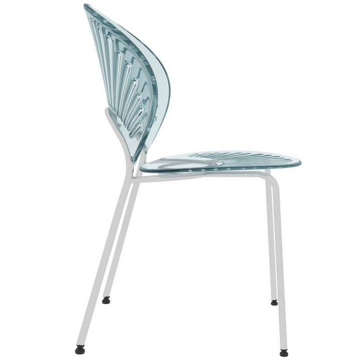 LeisureMod Opulent Series Modern Smoke Dining Chair Side View.