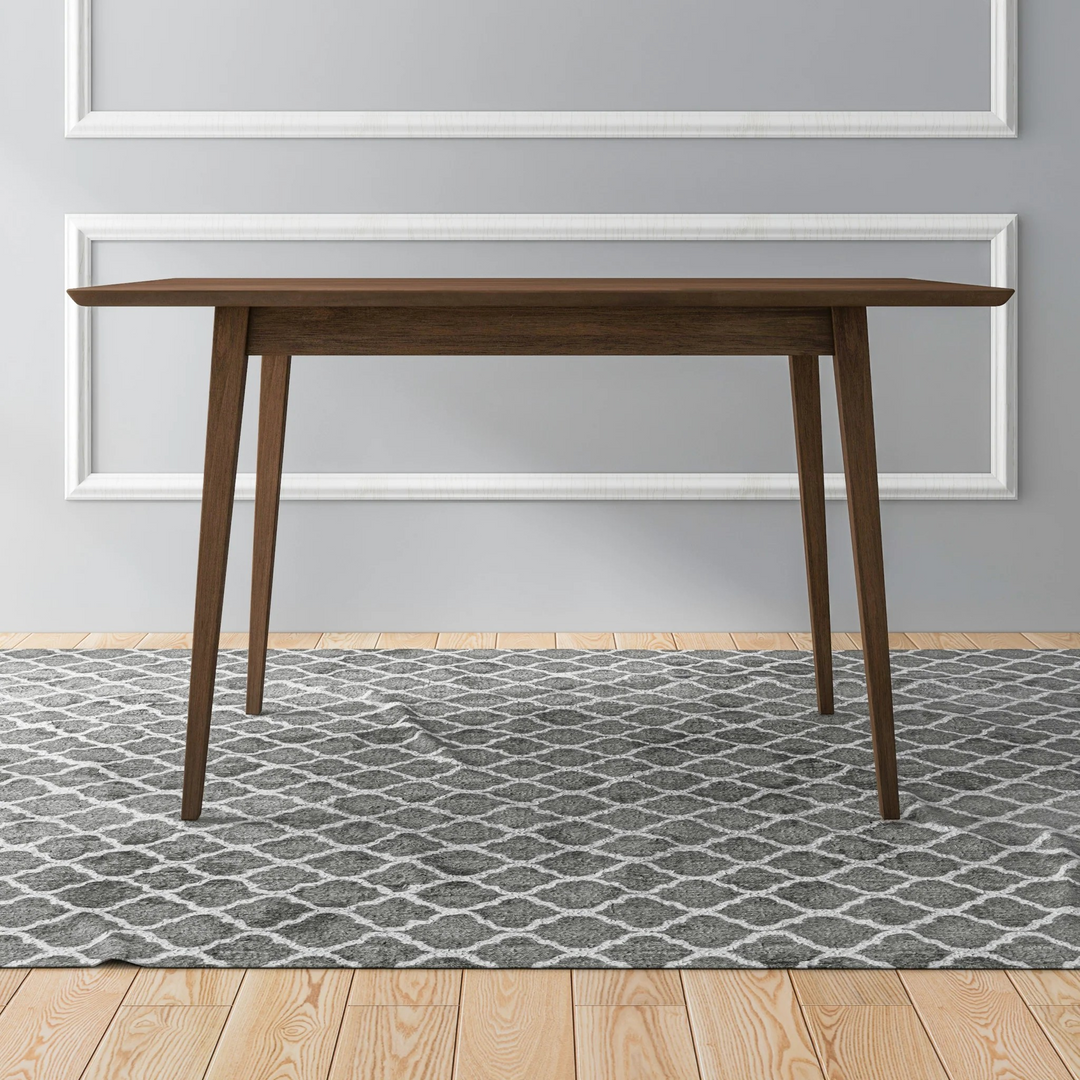 Mary Modern Style Solid Wood Rectangular Dining Kitchen Table 47" Side View.