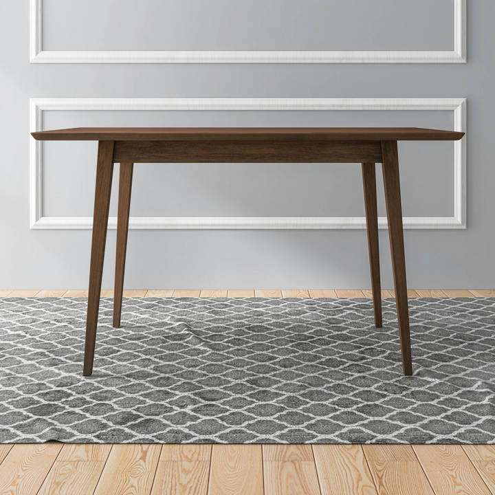 Mary Modern Style Solid Wood Rectangular Dining Kitchen Table 47" Side View.