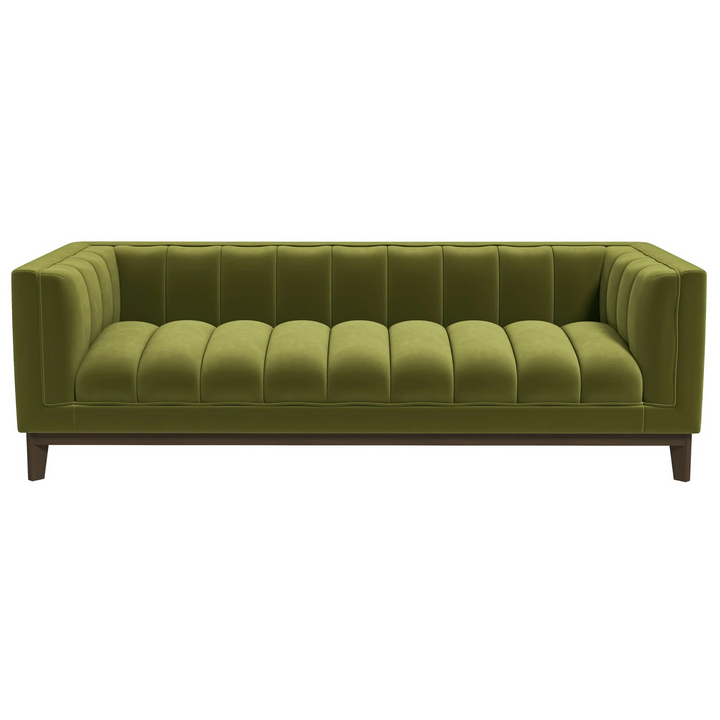 Green sofa on a white background.