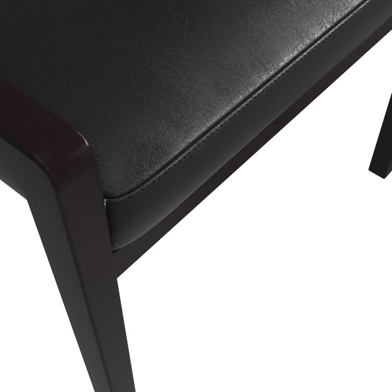 Leisuremod Ethora Collection Modern Wooden Dining Chair in Black Closeup.