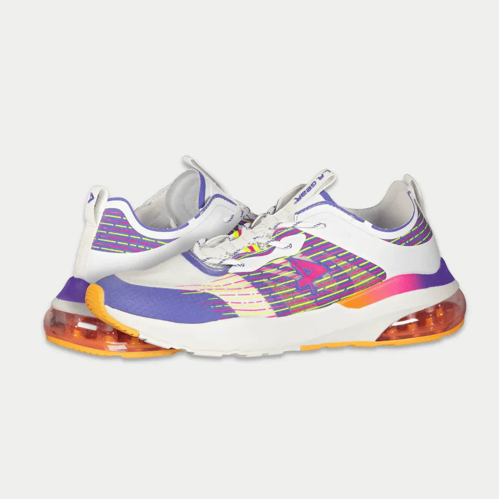 LA Gear Women's Artesia Low Top White, Purple and Orange