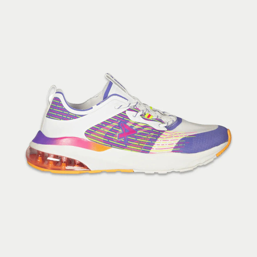 LA Gear Women's Artesia Low Top White, Purple and Orange