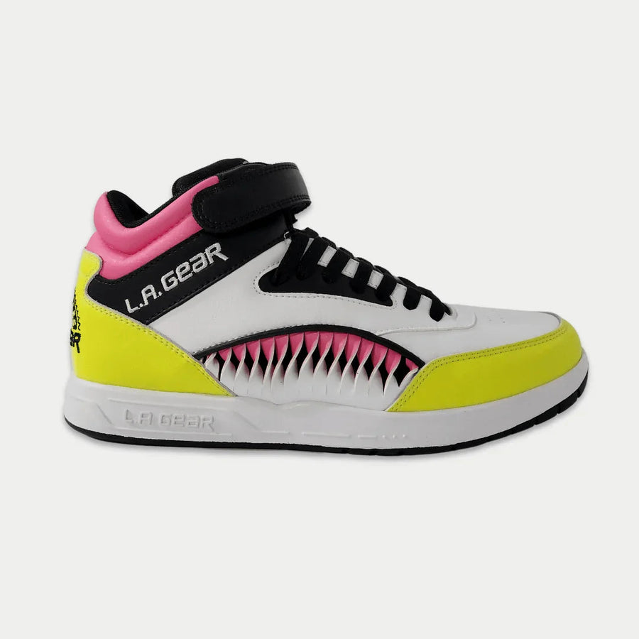 LA Gear Women's Flame Retro High-top Black, Pink and Lime