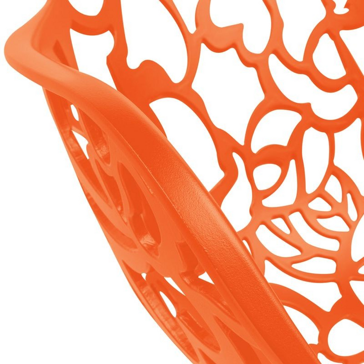 LeisureMod Modern Devon Aluminum Armchair Orange Zoomed.