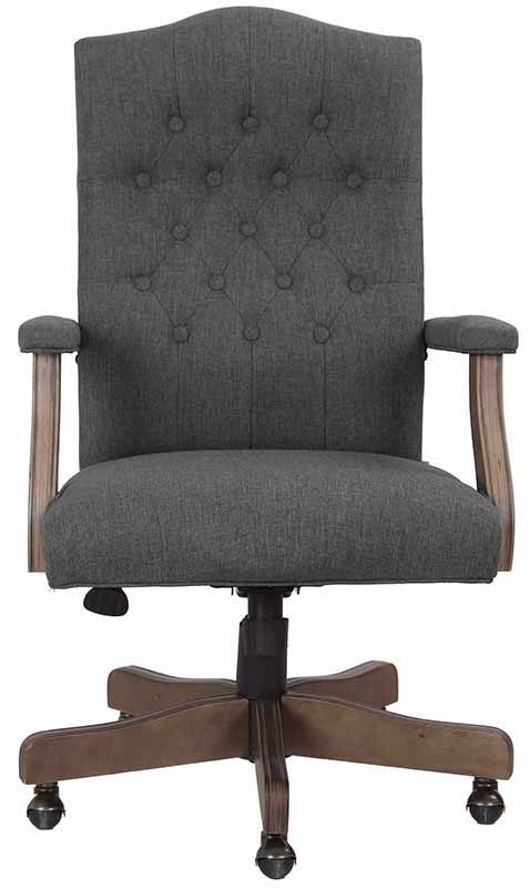 Linen Button Tufted Traditional Swivel Chair Front