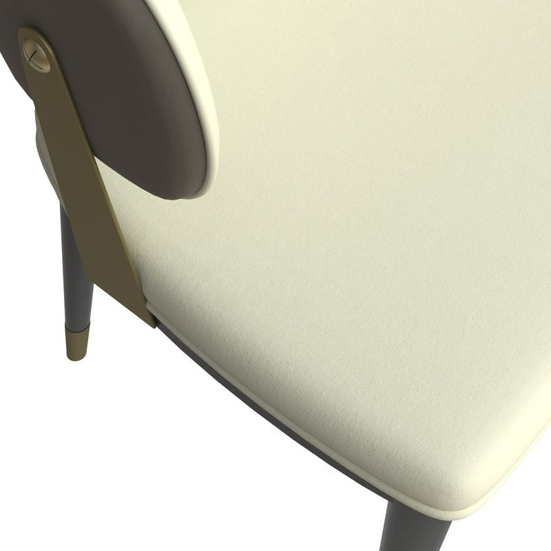 LeisureMod Aria Series Modern Dining Chair in Toupe Closeup.