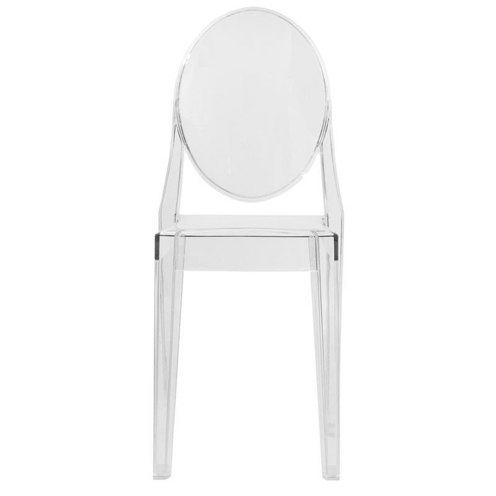 LeisureMod Marion Transparent Acrylic Modern Chair, Set of 2