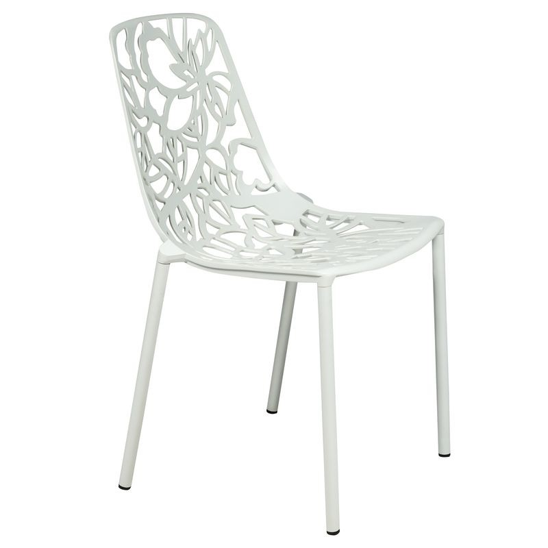 LeisureMod Modern Devon Aluminum Chair White