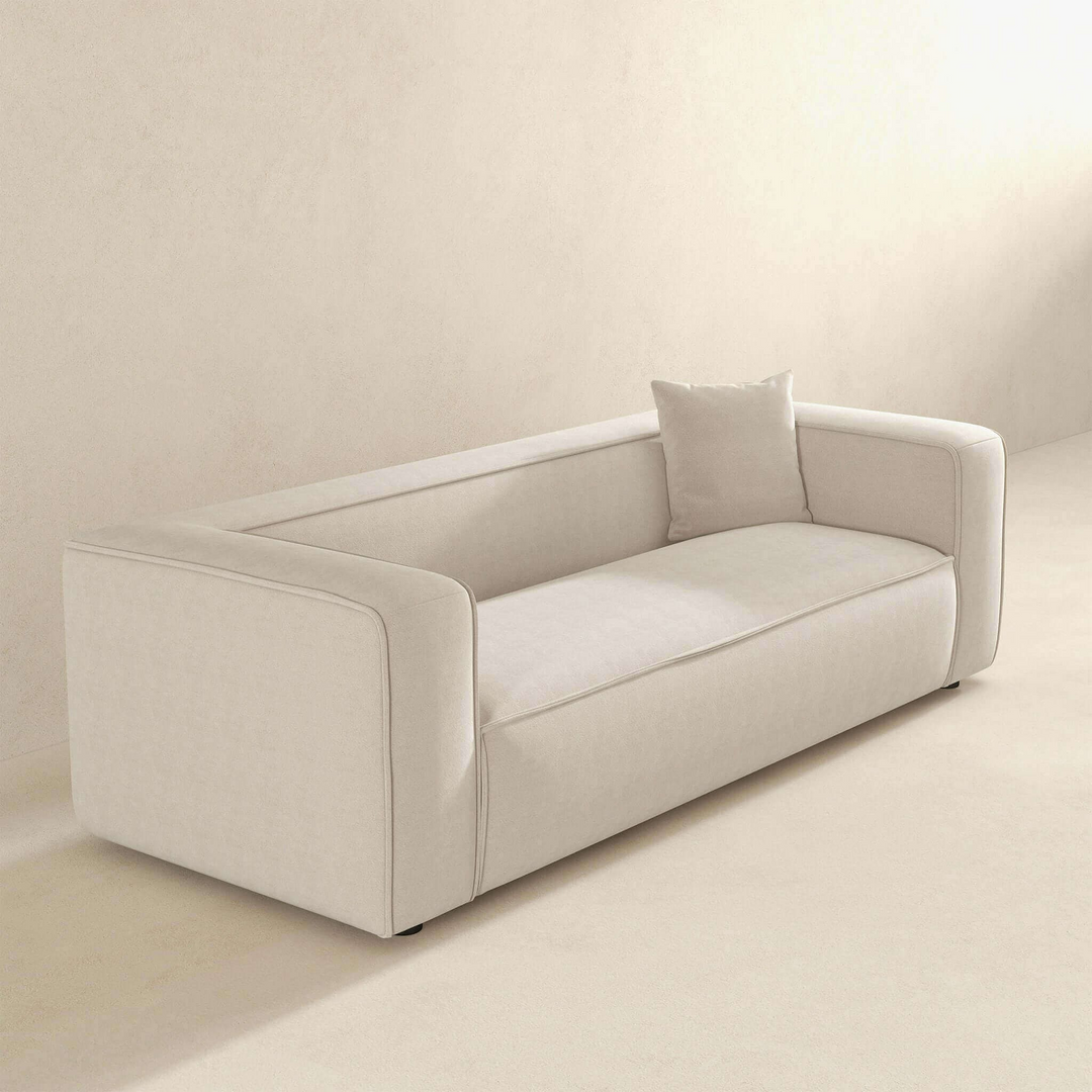Marshall Modern Cream Boucle Sofa Right Angle.