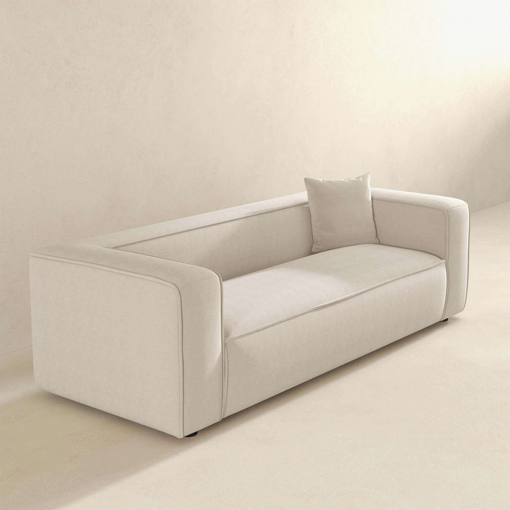 Marshall Modern Cream Boucle Sofa Right Angle.
