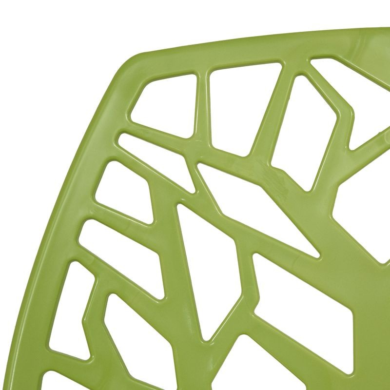 LeisureMod Modern Cornelia Dining Chair Solid Green Closeup.