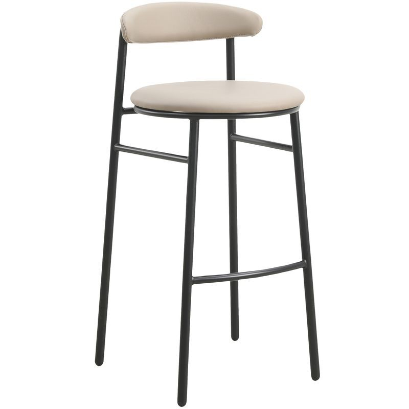 LeisureMod Lume Collection Modern Bar Stool in Dark Taupe