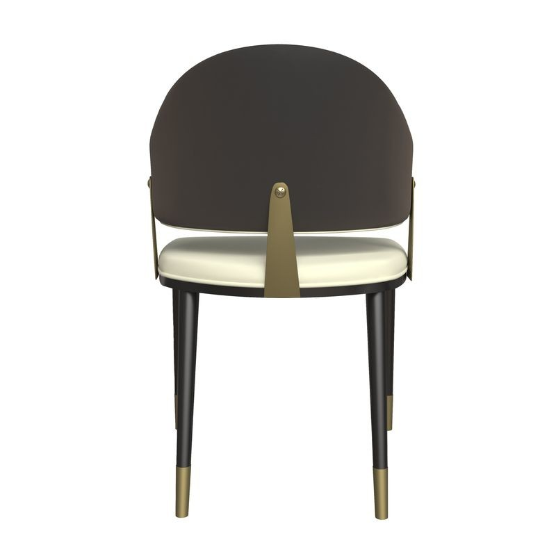 LeisureMod Aria Series Modern Dining Chair in Black Back.