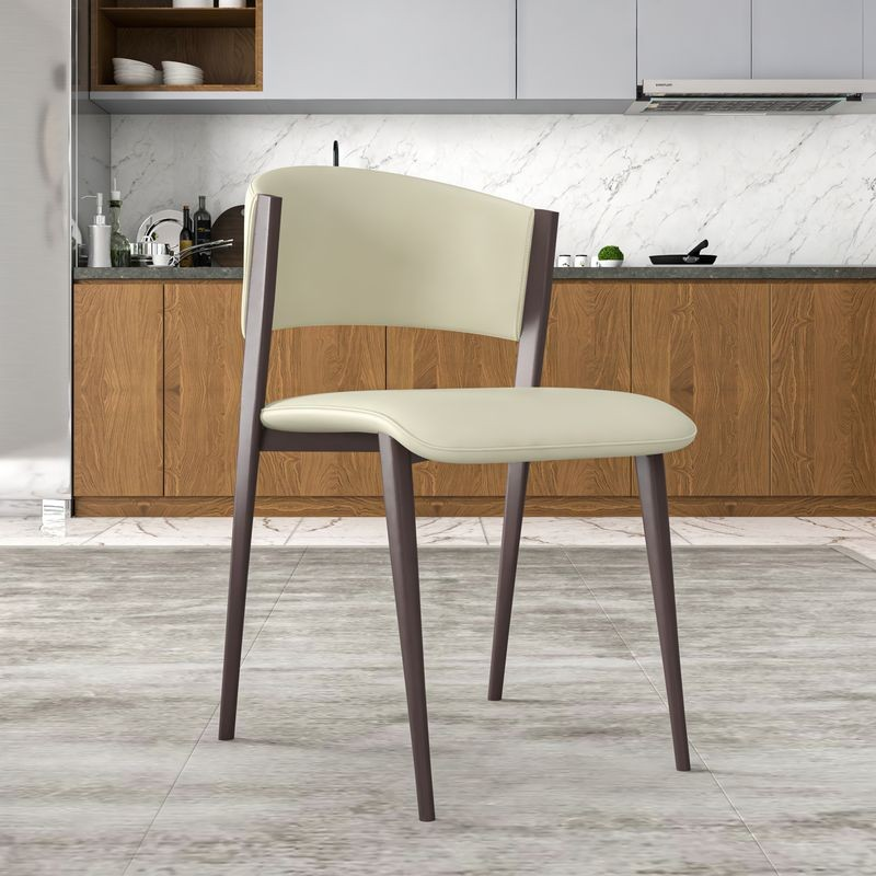 LeisureMod Aspen Collection Modern Dining Chair in Light Grey with Background.