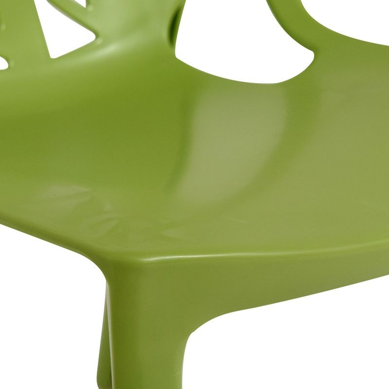 LeisureMod Modern Cornelia Dining Chair Solid Green Zoomed In.